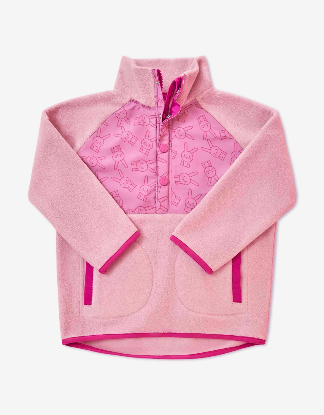 Roarsome Girls Hop The Bunny Mid Layer Fleece in Pink