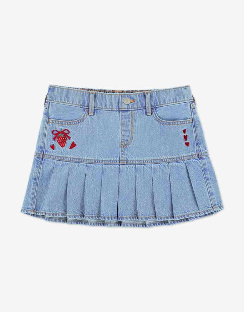Abercrombie & Fitch Girls Drop Waist Pleated Mini Skort in Blue