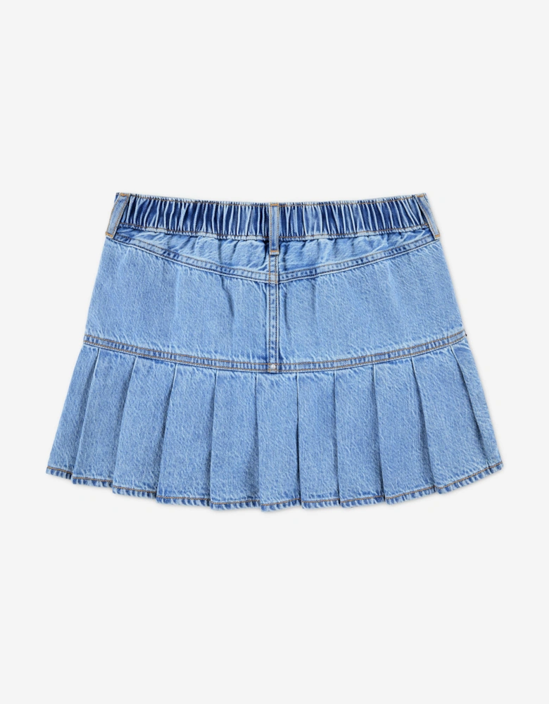 Abercrombie & Fitch Girls Drop Waist Pleated Mini Skort in Blue