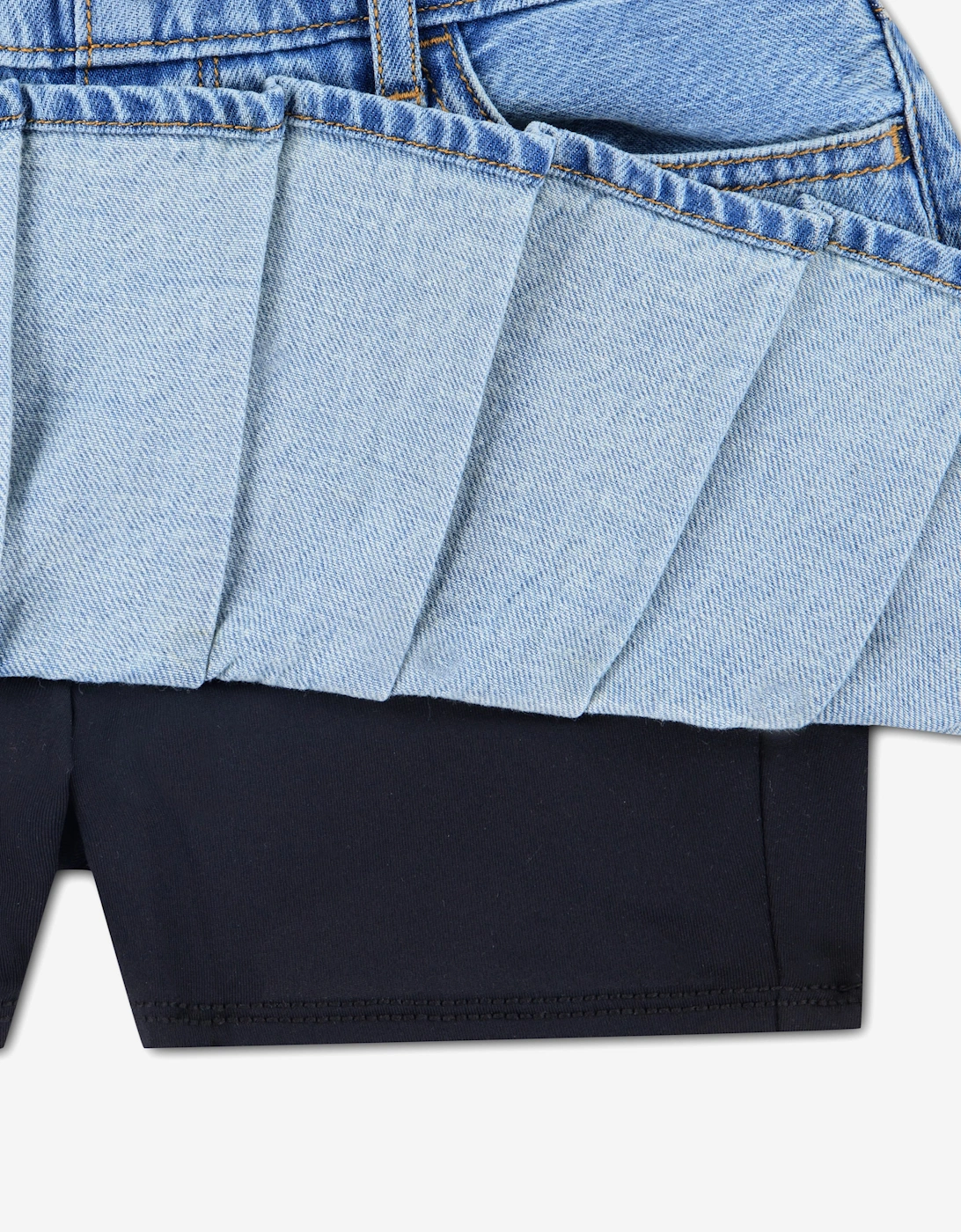 Abercrombie & Fitch Girls Drop Waist Pleated Mini Skort in Blue