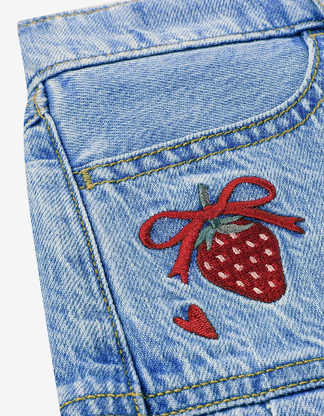 Abercrombie & Fitch Girls Drop Waist Pleated Mini Skort in Blue