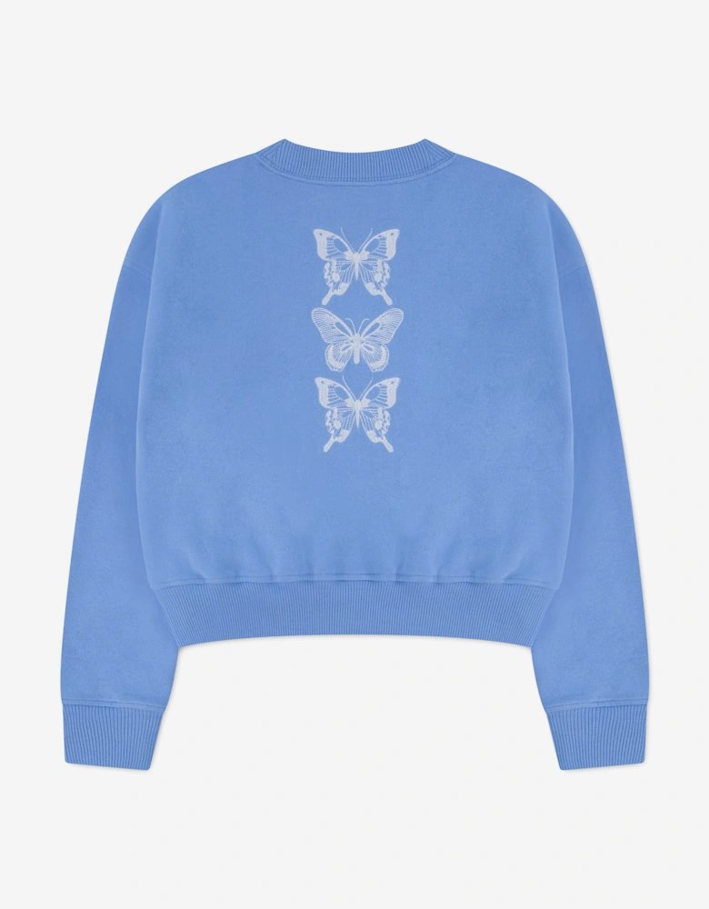 Abercrombie & Fitch Girls Gusset Crew Sweatshirt in Blue