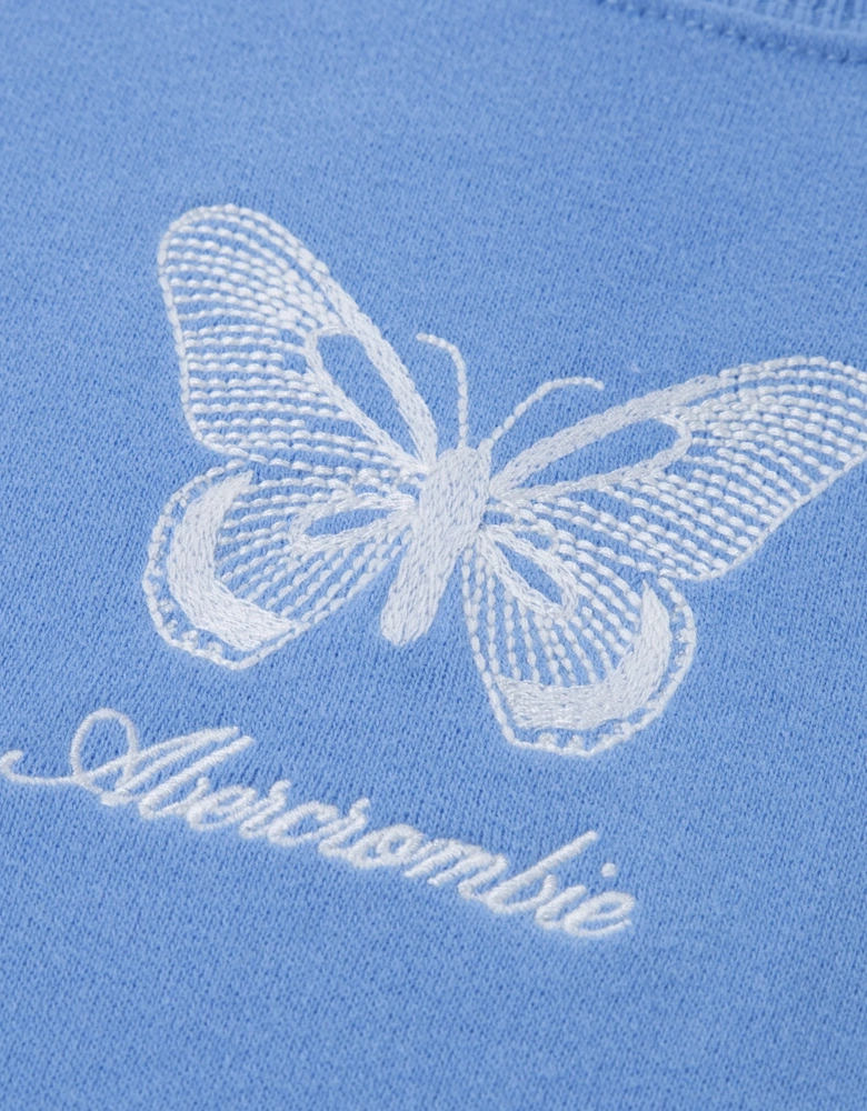 Abercrombie & Fitch Girls Gusset Crew Sweatshirt in Blue