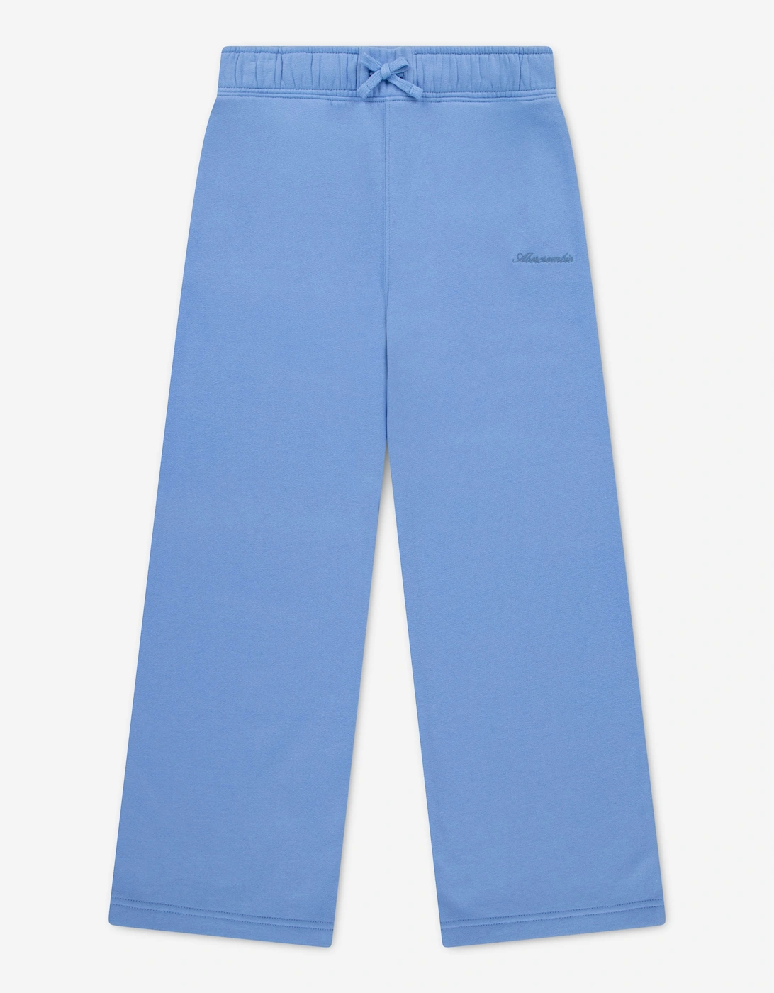 Abercrombie & Fitch Girls Essential Wide Leg Fleece Joggers in Blue