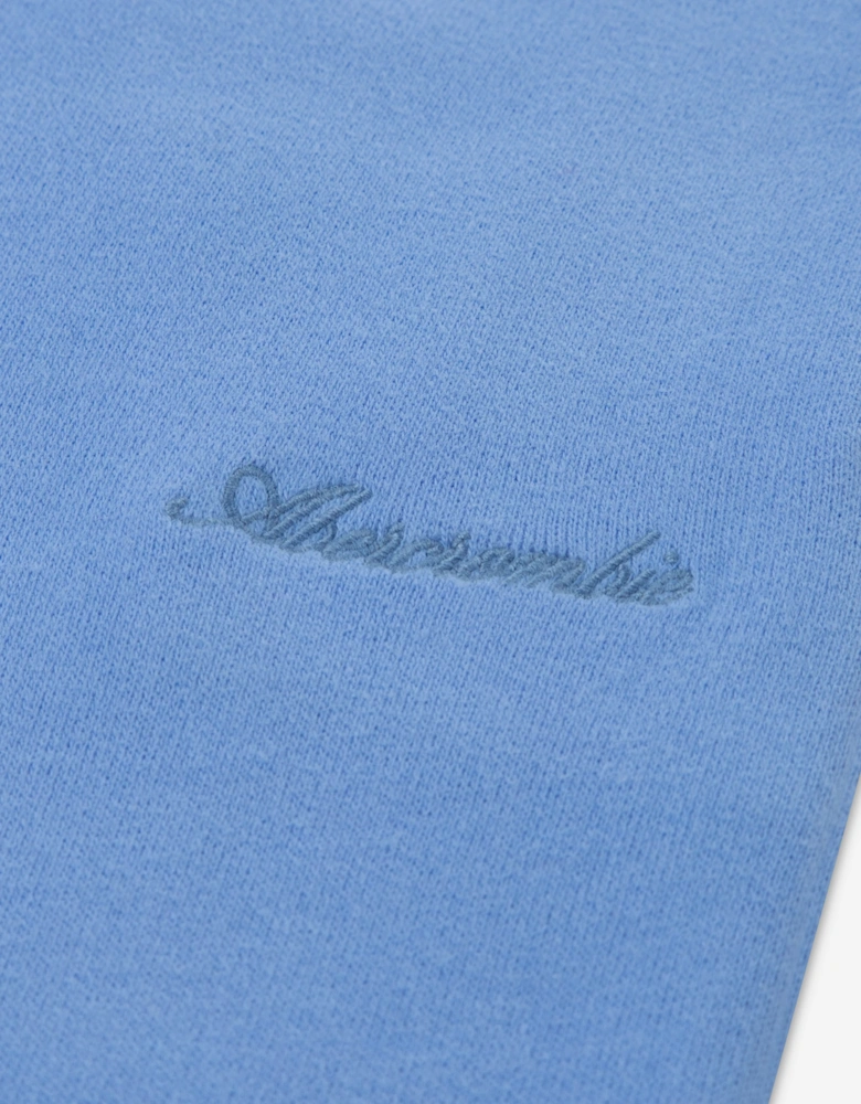 Abercrombie & Fitch Girls Essential Wide Leg Fleece Joggers in Blue