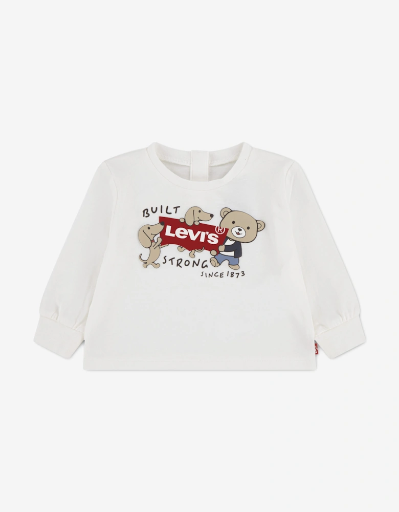 Levi's Baby Boys Long Sleeve Graphic T-Shirt in Ivory