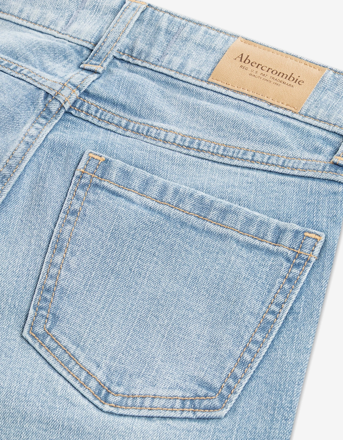 Abercrombie & Fitch Girls Embroidered HR Wide Leg Jeans in Blue