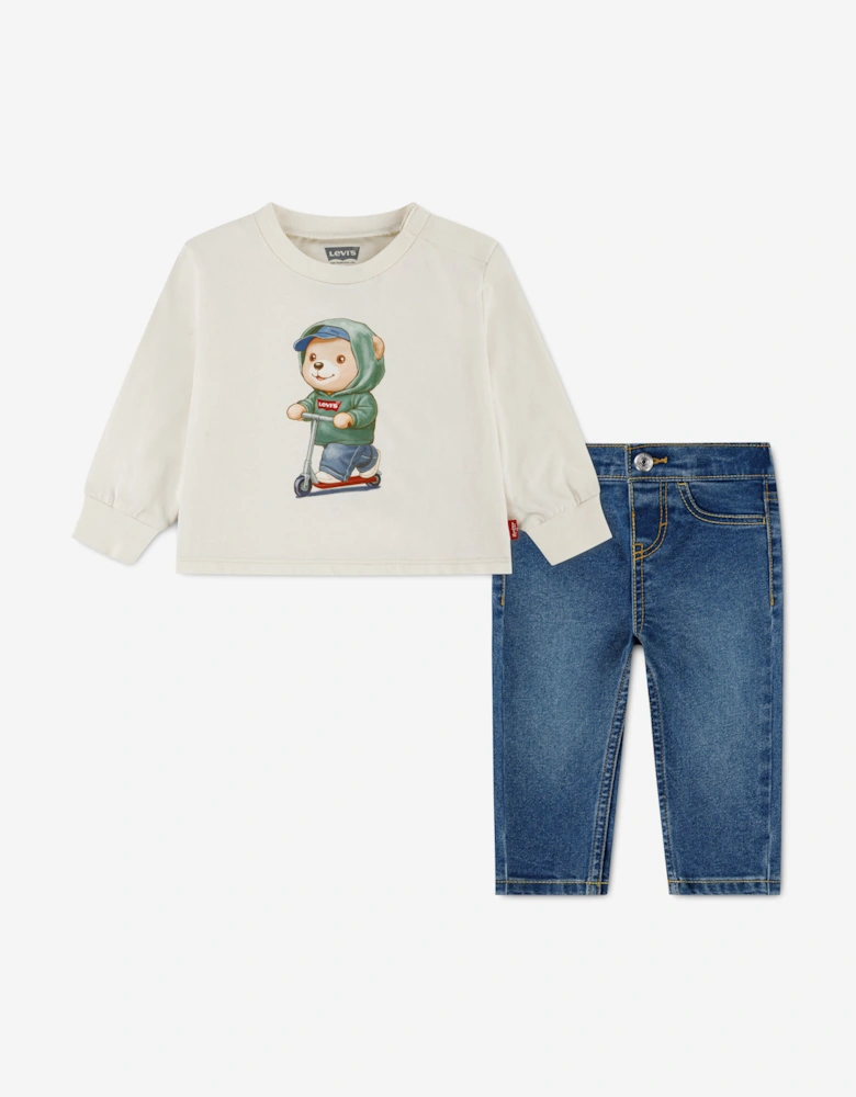 Levi's Baby Boys Trouser Set in Ivory