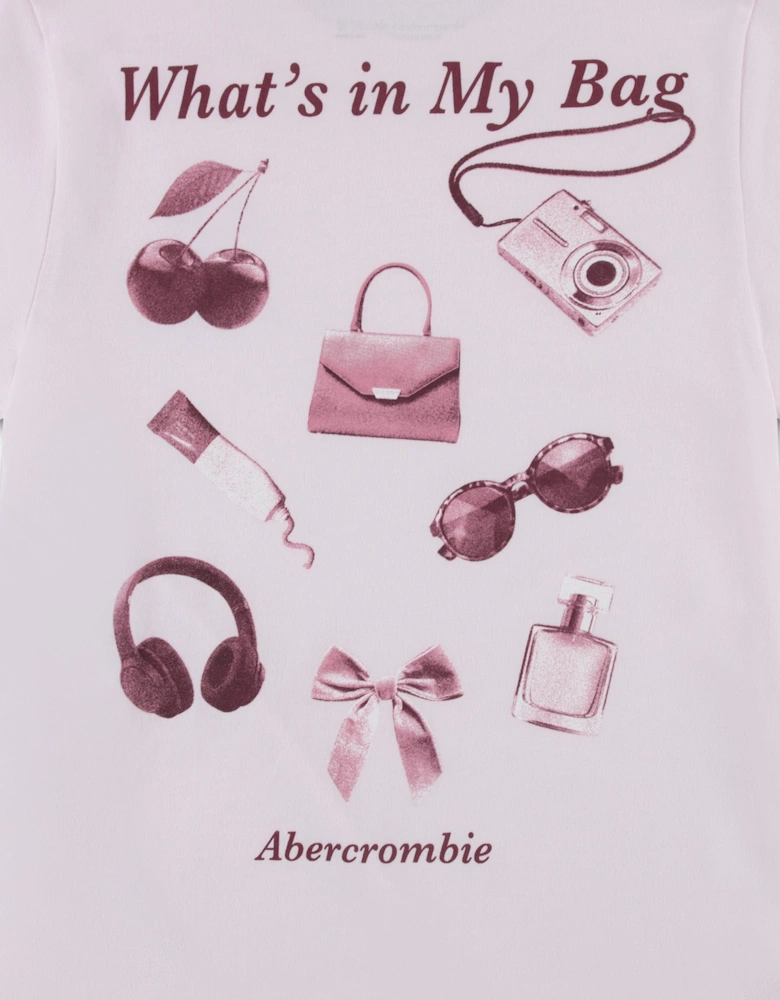 Abercrombie & Fitch Girls In My Bag Oversized T-Shirt in Pink