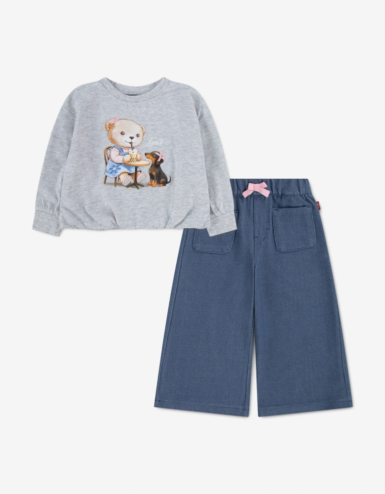 Levi's Baby Girls Trouser Set in Grey