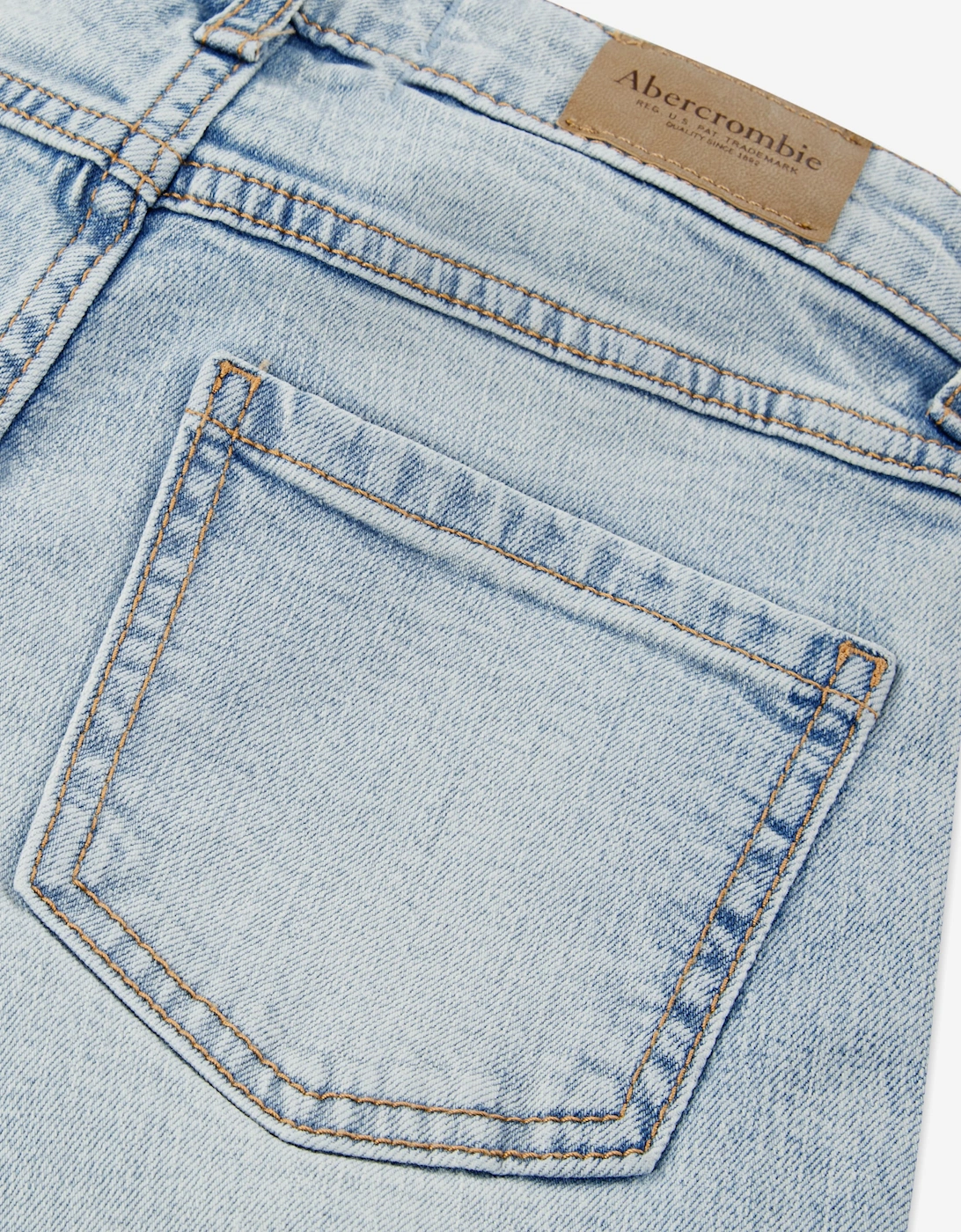 Abercrombie & Fitch Girls Braided HR Wide Leg Jeans in Blue