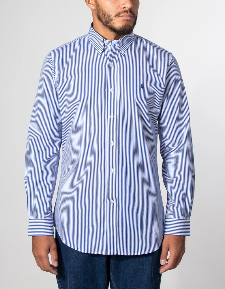 Custom Fit Striped Stretch Poplin Shirt