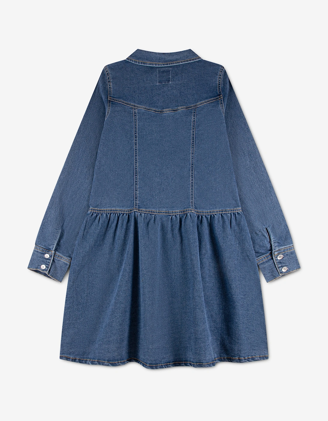 Levi's Girls Long Sleeve Drop Waist Shirt Dress in Blue
