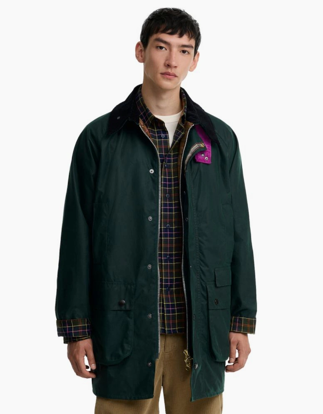 Barbour X Paul Smith Gamefair Wax Jacket GN75 Bottle Green