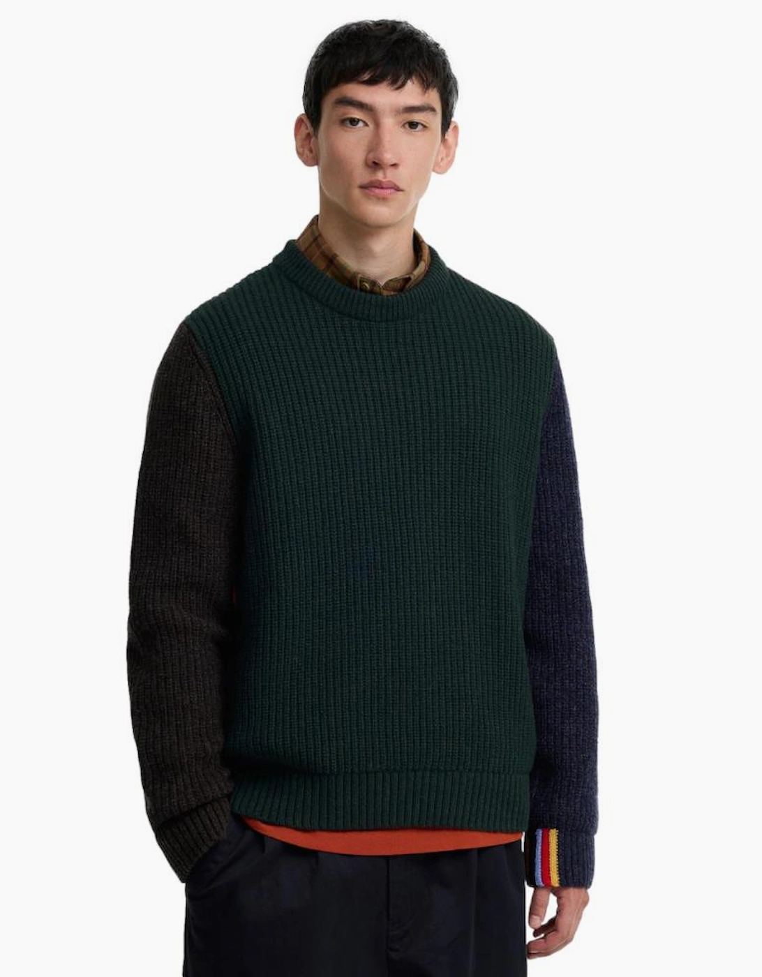 Barbour X Paul Smith Cable Tyne Jumper GN75 Bottle Green