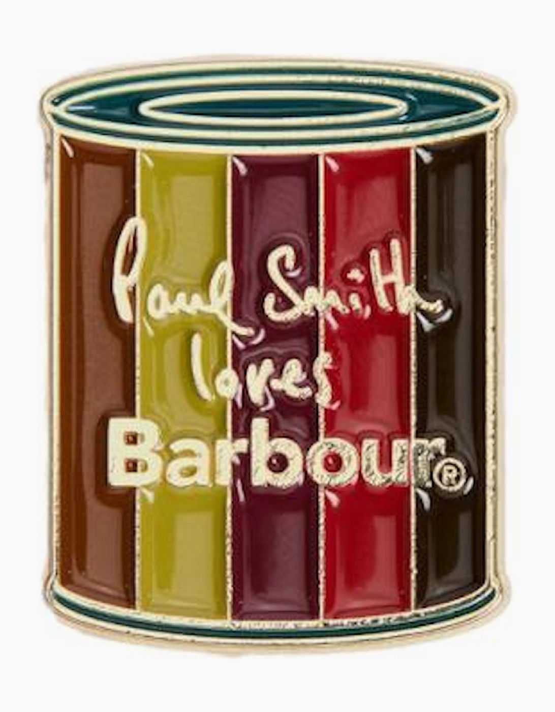 Barbour X Paul Smith Pin Badge A1-26 MI31 Wax Tin