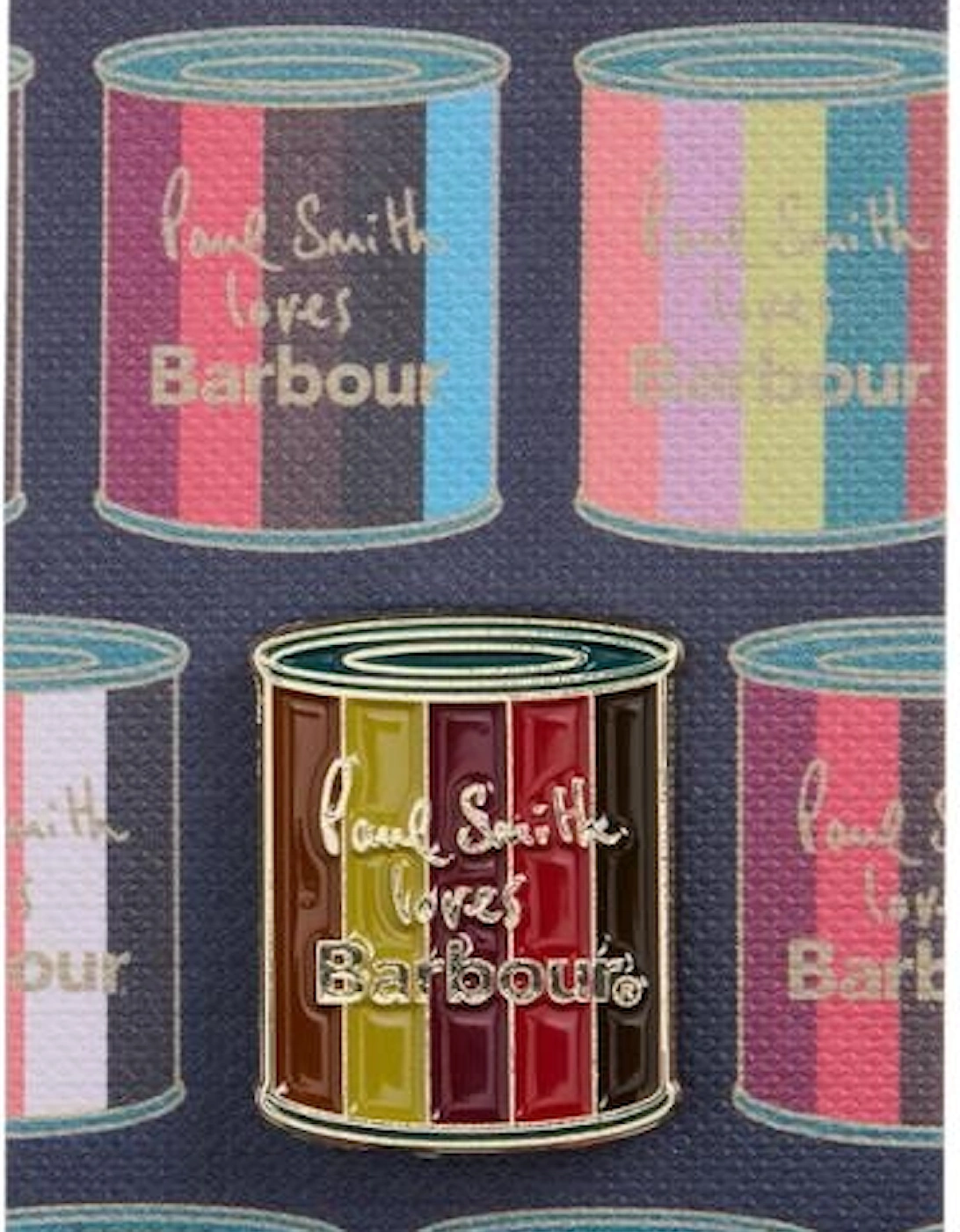 Barbour X Paul Smith Pin Badge A1-26 MI31 Wax Tin