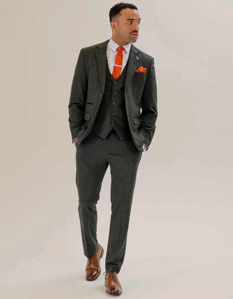 Charles Grey Arthur Check Blazer - Olive Green