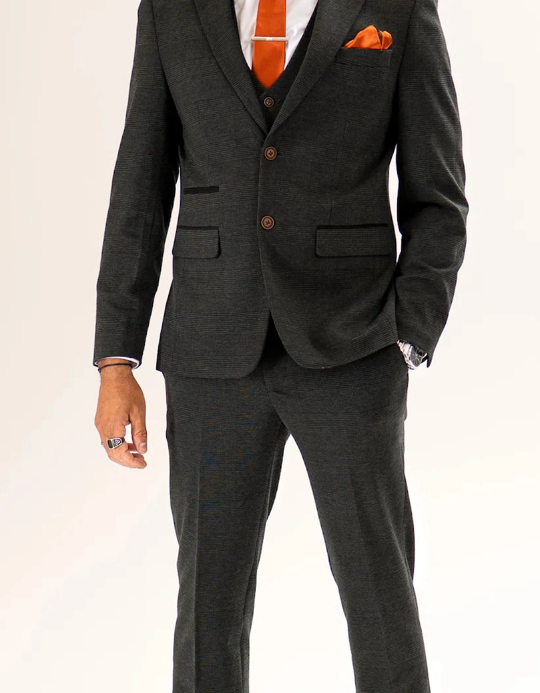 Charles Grey Arthur Check Blazer - Olive Green