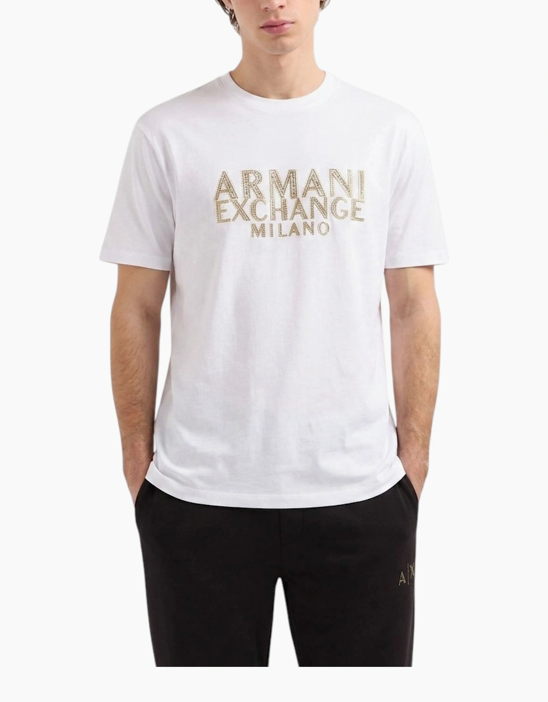 Armani Exchange Mens T-Shirts Milano Logo Top