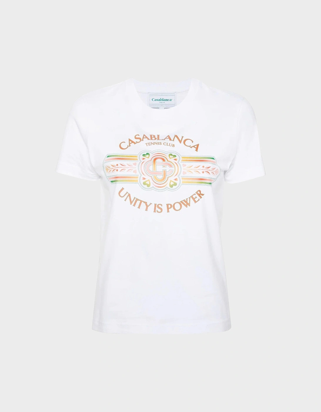 Printed Fitted T-Shirt Unity Is Power White