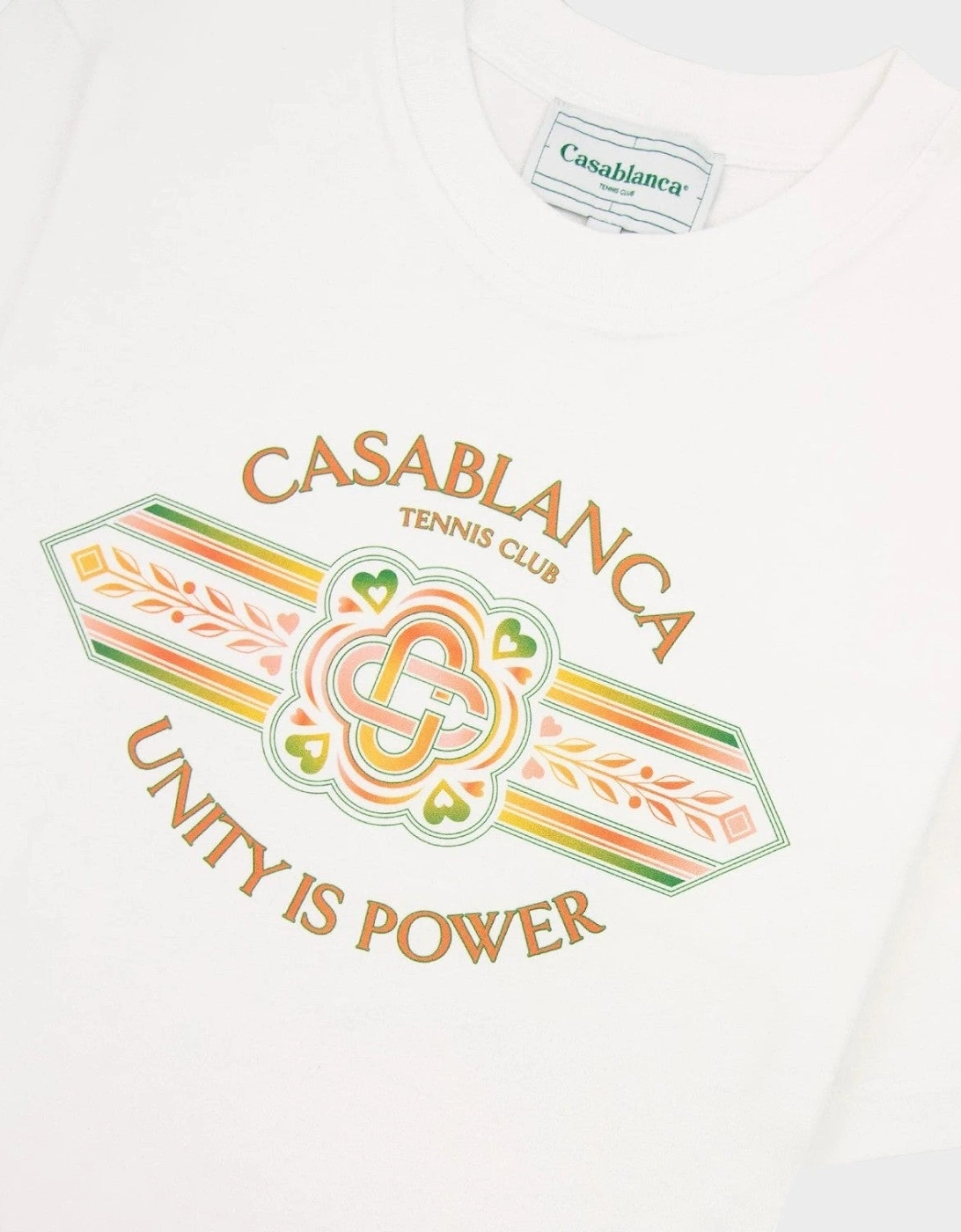 Printed Fitted T-Shirt Unity Is Power White