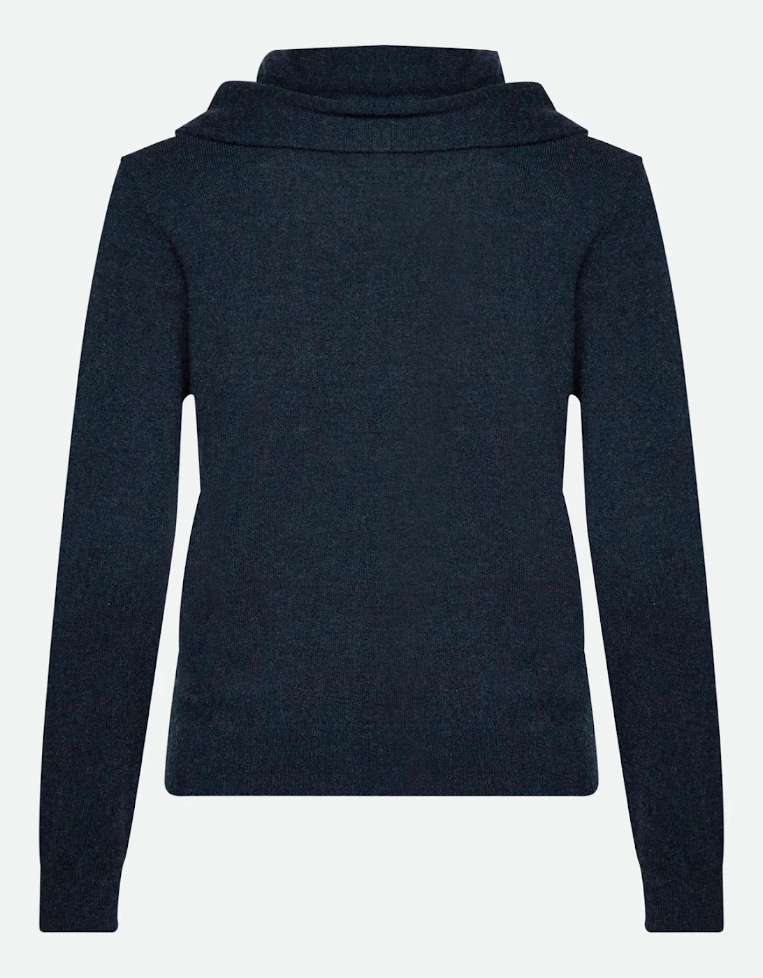 Laica cashmere long sleeve waterfall collar pullover in navy melange