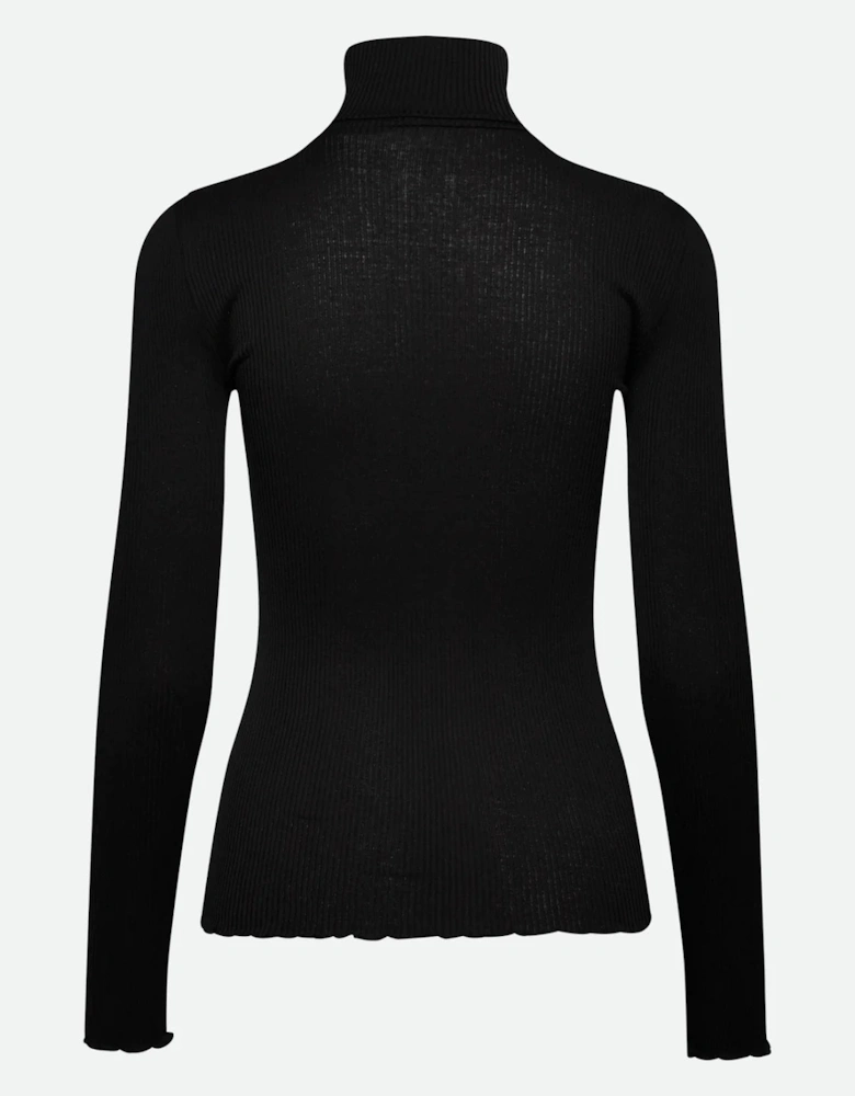 Beatha silk long sleeve roll neck
