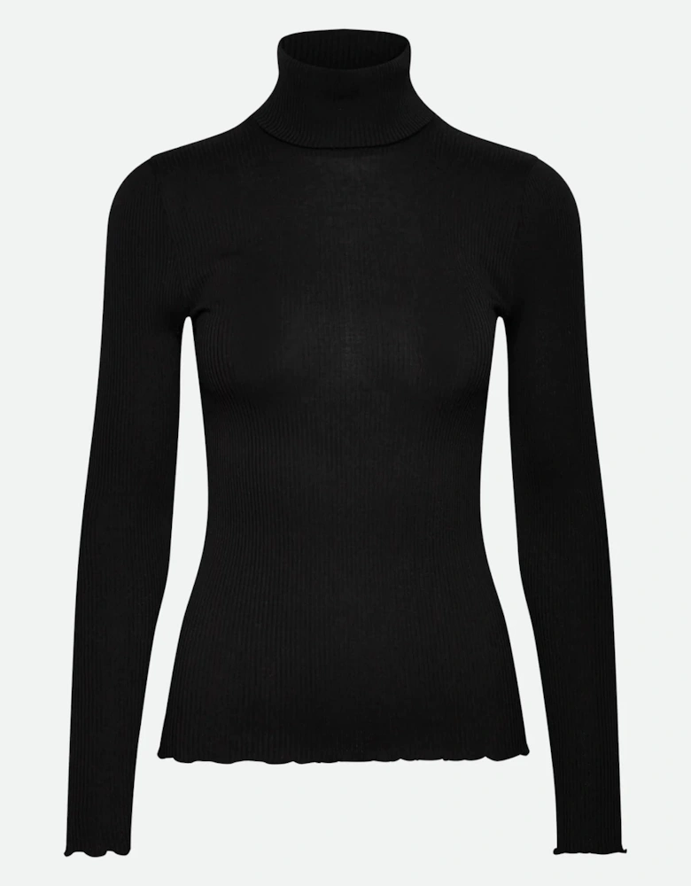 Beatha silk long sleeve roll neck
