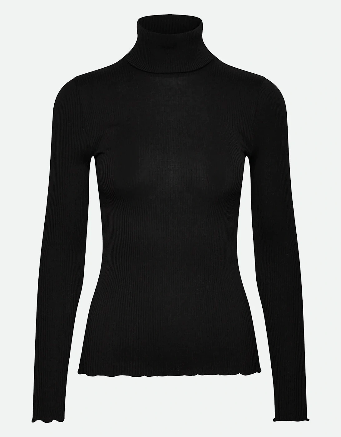 Beatha silk long sleeve roll neck