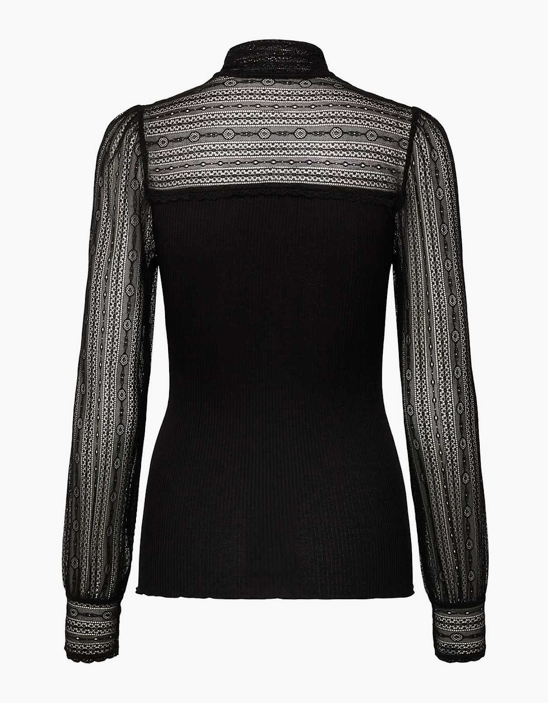 Beatha silk full lace bow long sleeve t shirt