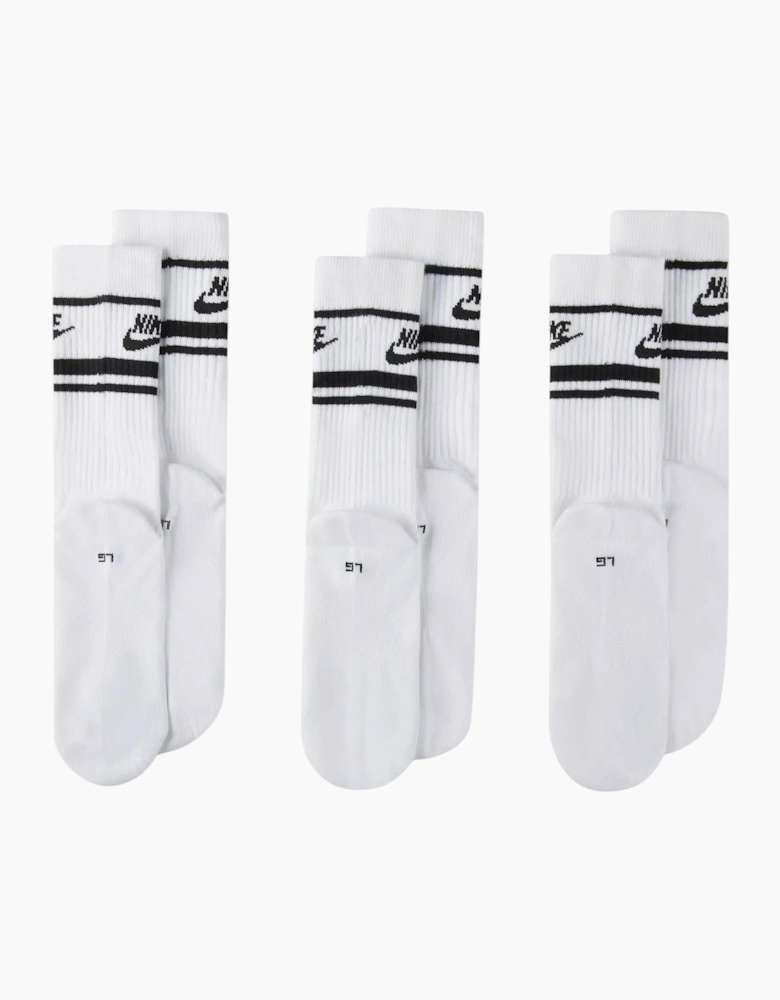Nike DX5089 Mens Crew Socks 3 Pack Golf Sock