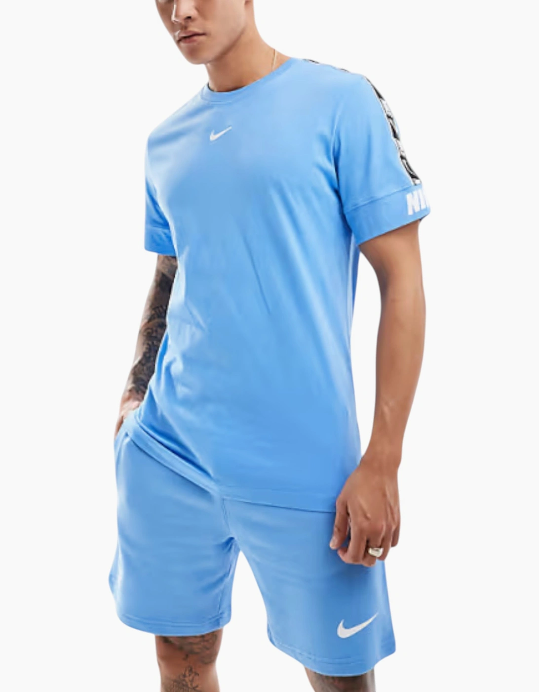 Nike Mens T-Shirts Tape Repeat Fleece Cotton Top