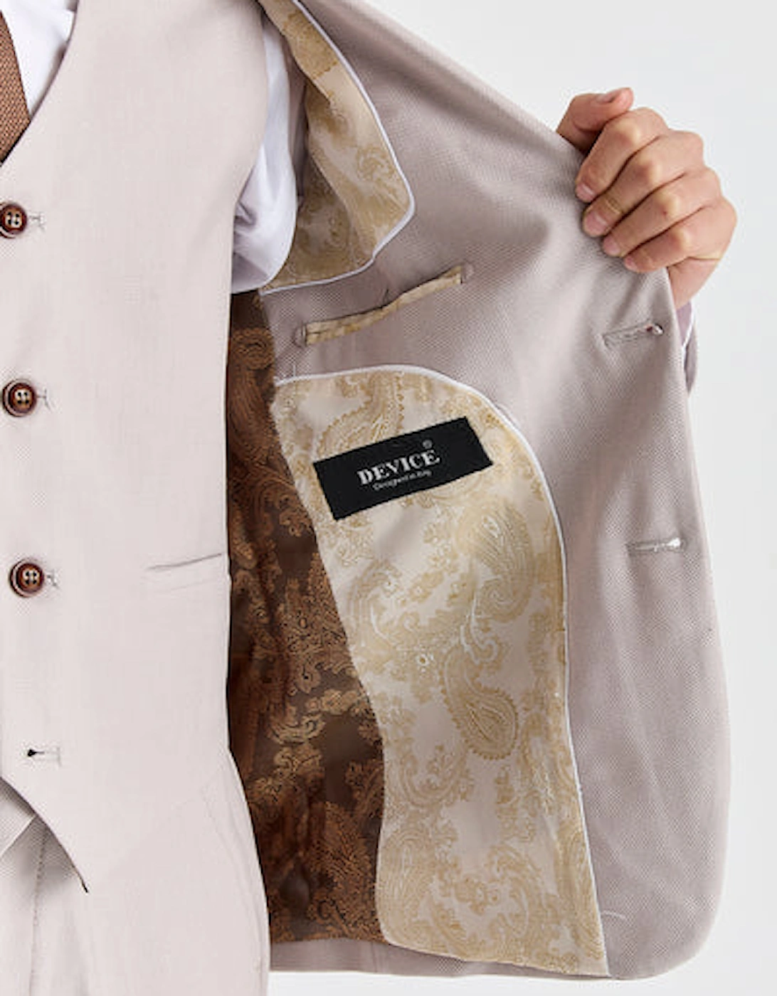 Paul Andrews/ Device Mayfair Kids 3 Piece Suit - Stone