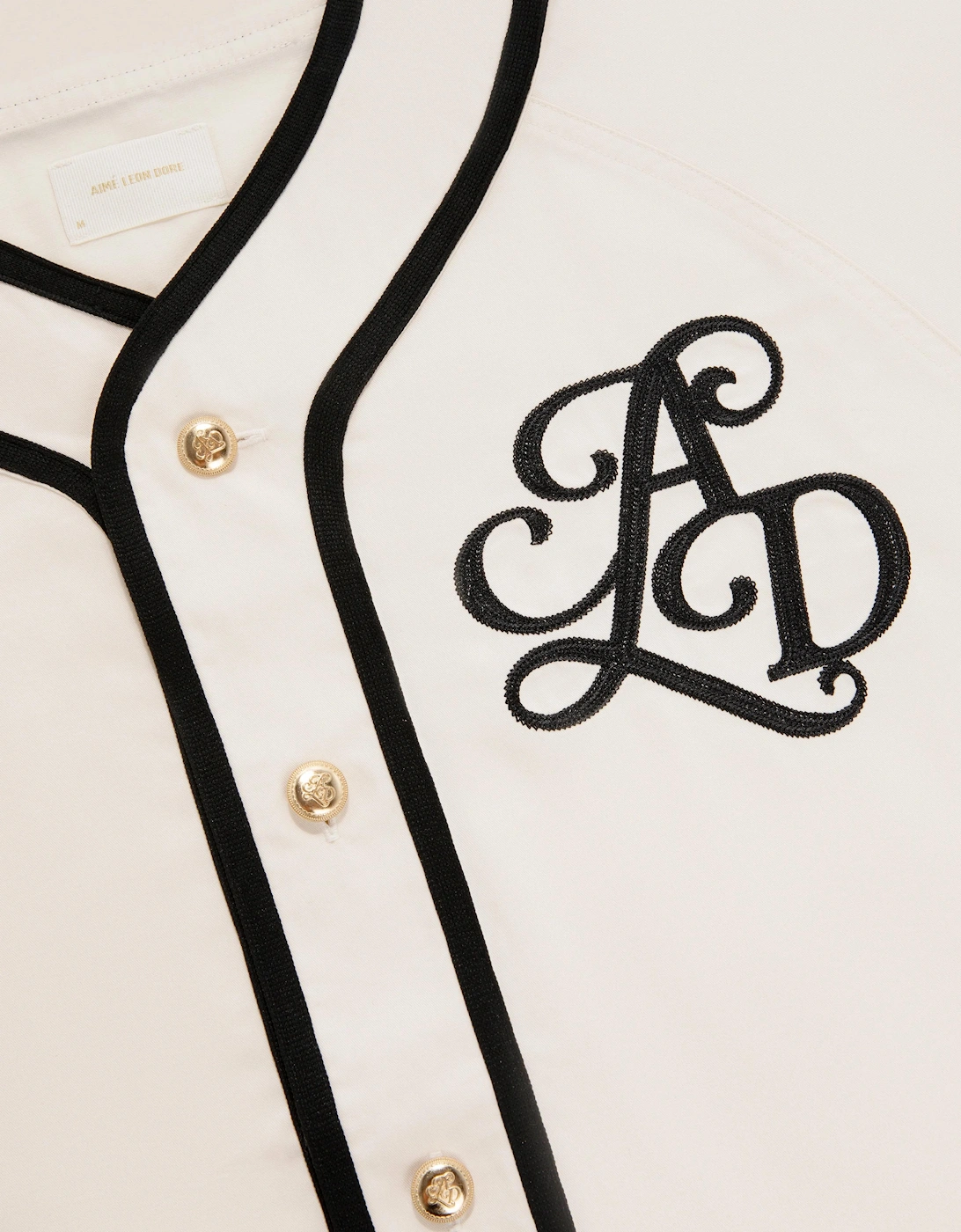 AIMÉ LEON DORE MONOGRAM BASEBALL JERSEY BEIGE