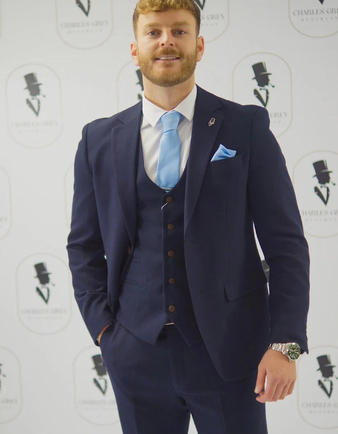Charles Grey Charlton Trousers - Navy Blue