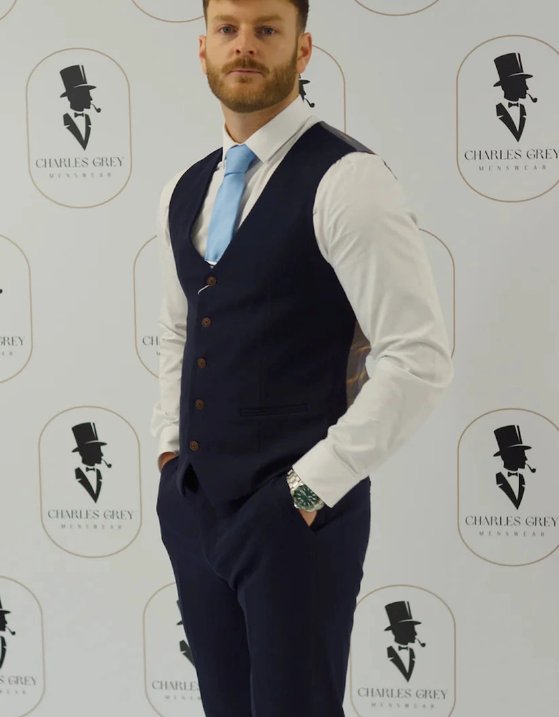 Charles Grey Charlton Trousers - Navy Blue
