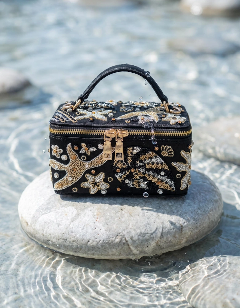 Selene Black Tiny Vanity Embroidered Bag