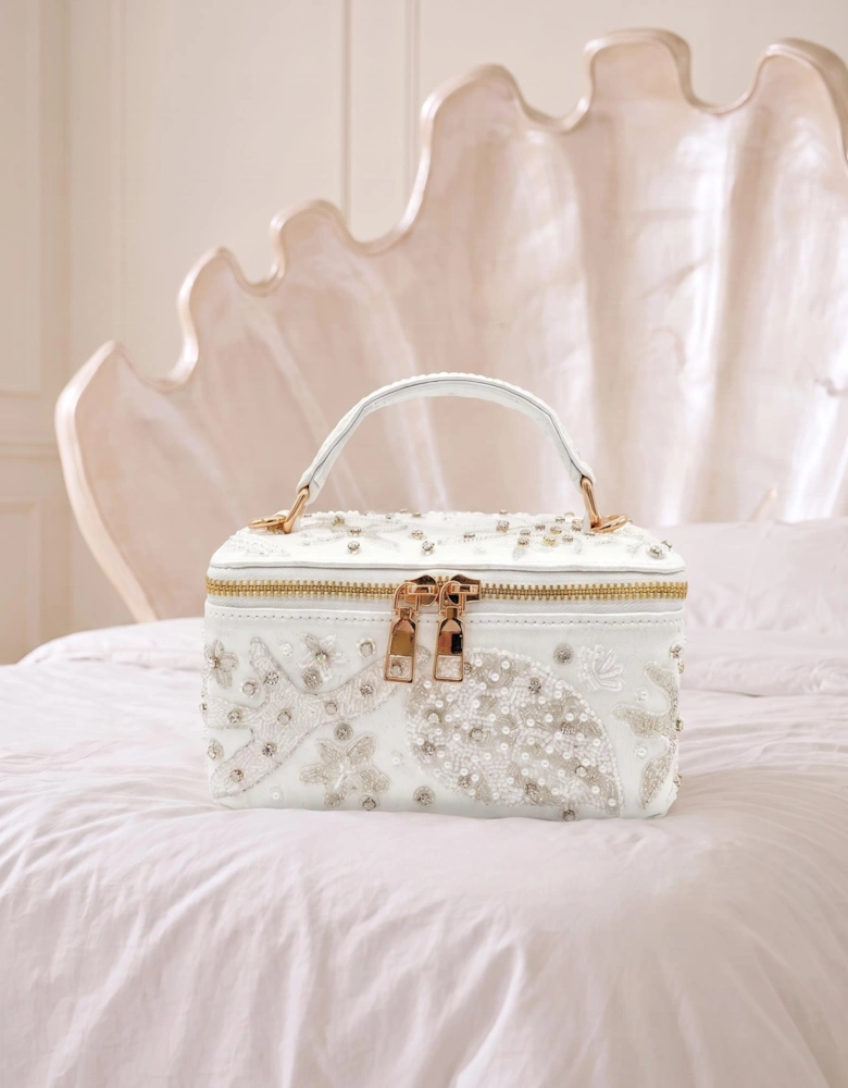 Selene White Tiny Vanity Embroidered Bag
