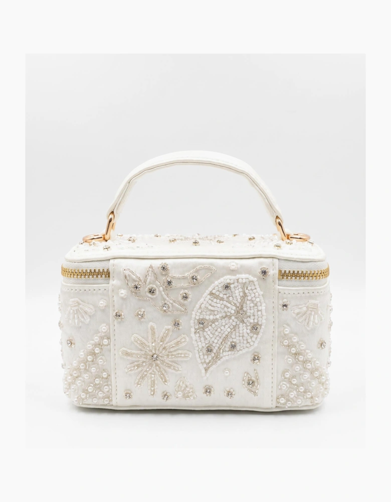 Selene White Tiny Vanity Embroidered Bag