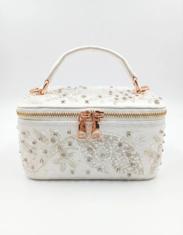 Selene White Tiny Vanity Embroidered Bag