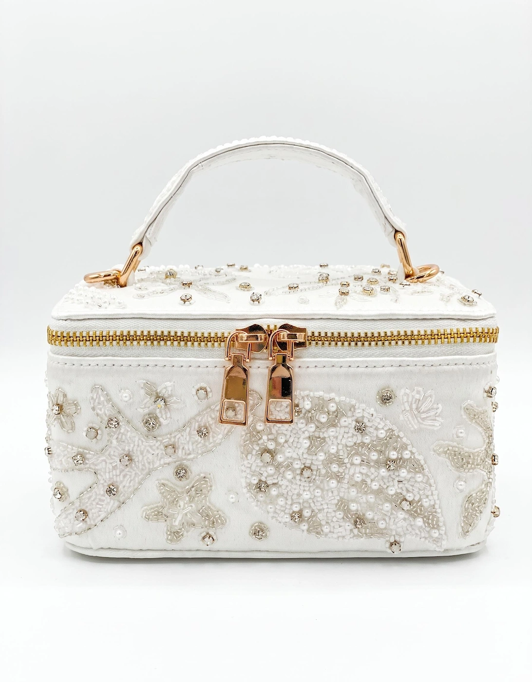 Selene White Tiny Vanity Embroidered Bag