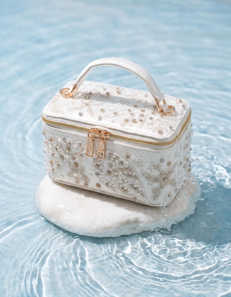 Selene White Tiny Vanity Embroidered Bag