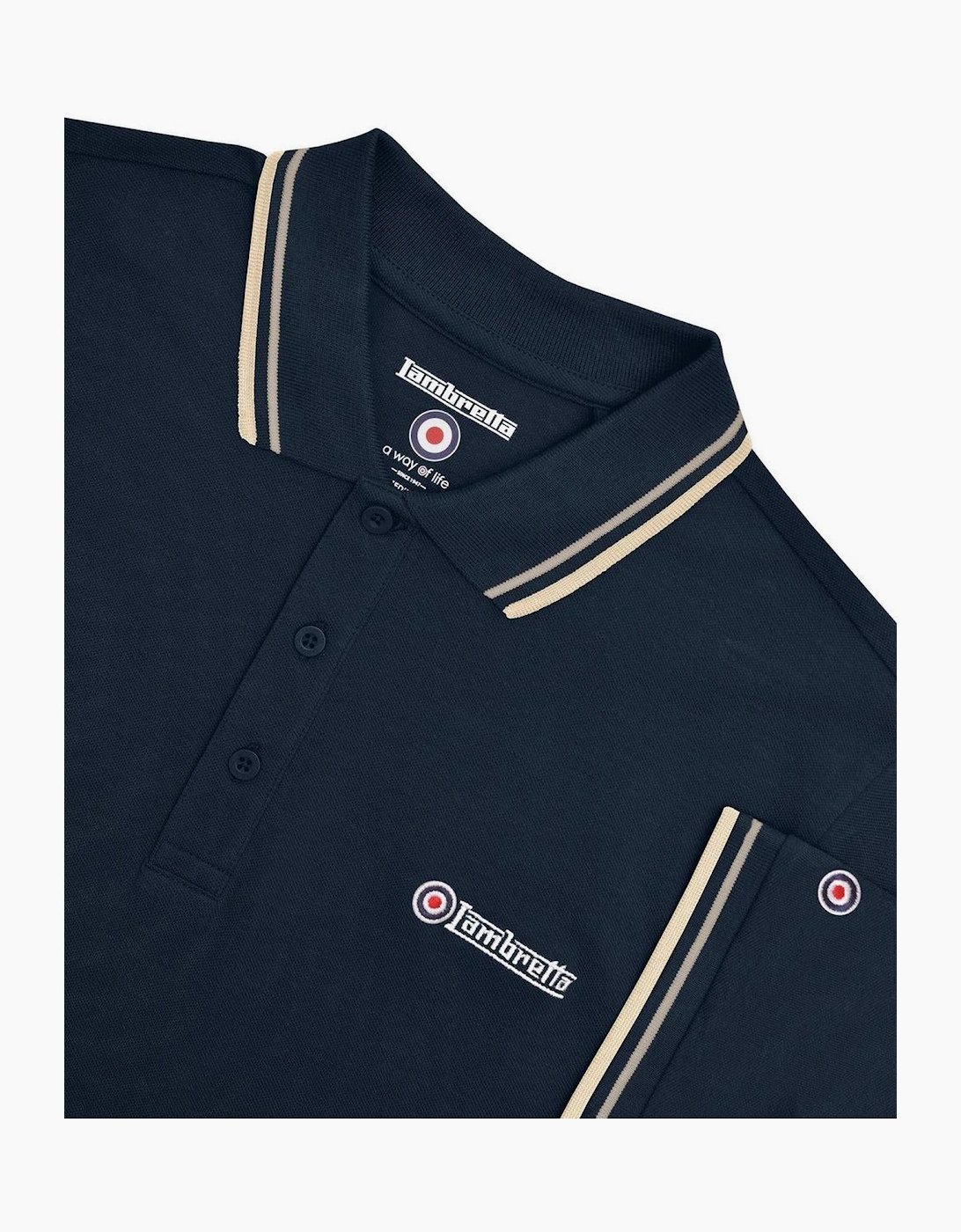 Lambretta Mens Twin Tipped Retro Polo Shirt