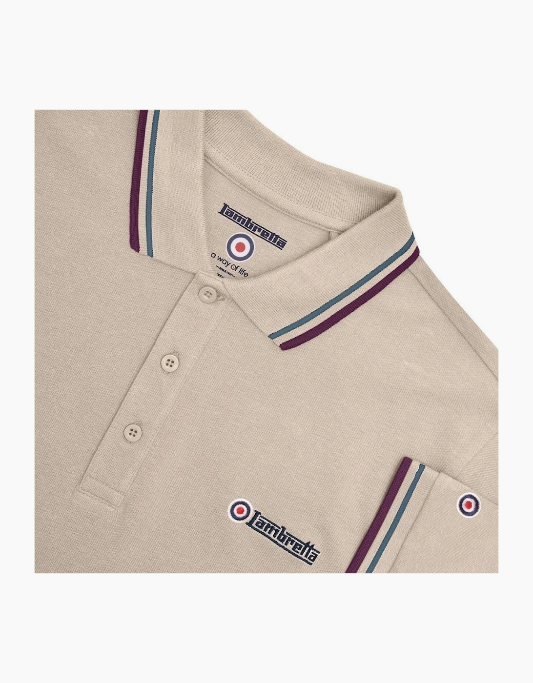 Lambretta Mens Twin Tipped Retro Polo Shirt