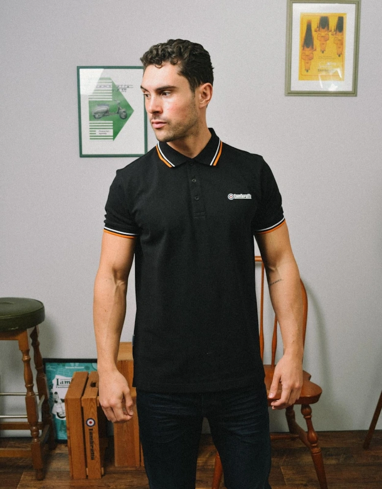 Lambretta Mens Twin Tipped Retro Polo Shirt