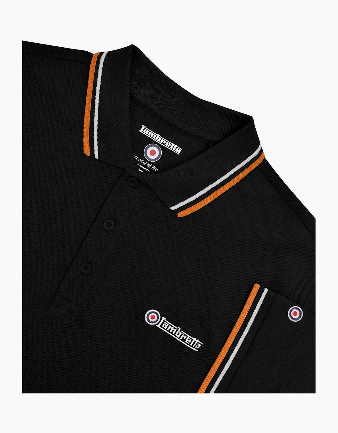 Lambretta Mens Twin Tipped Retro Polo Shirt