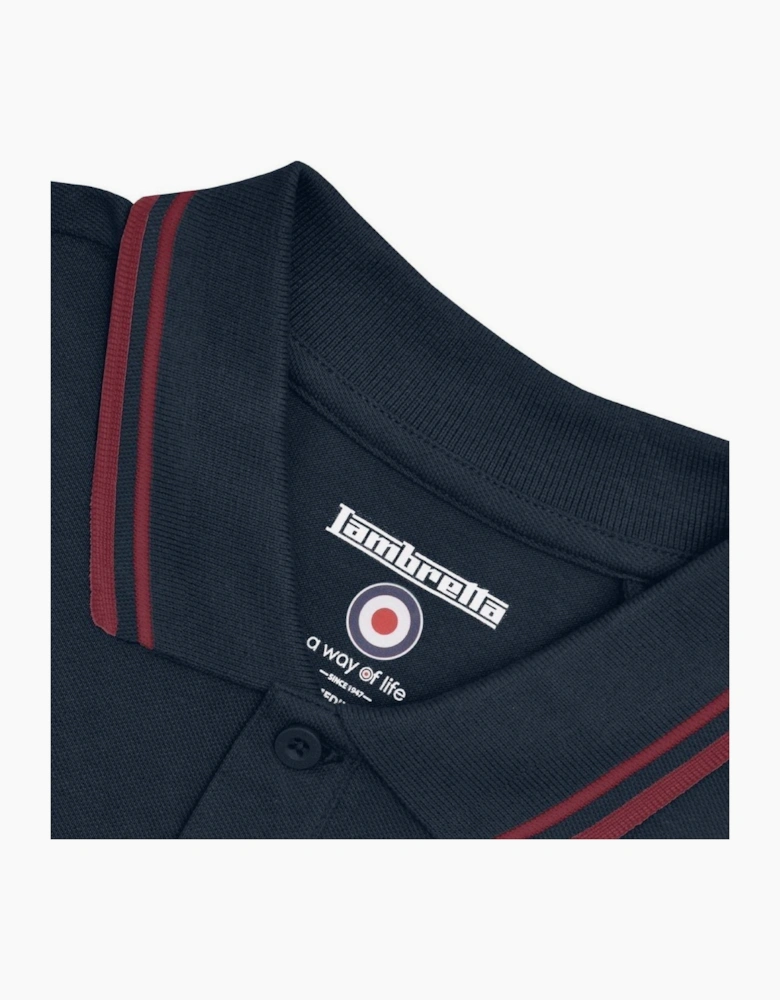 Lambretta Mens Twin Tipped Retro Polo Shirt