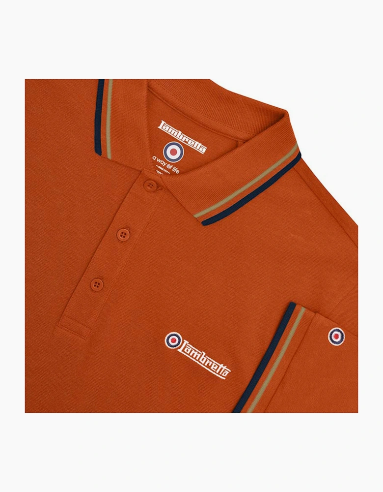 Lambretta Mens Twin Tipped Retro Polo Shirt