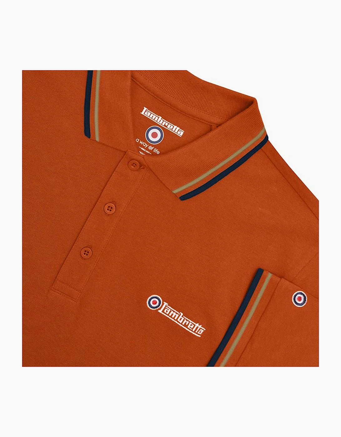 Lambretta Mens Twin Tipped Retro Polo Shirt